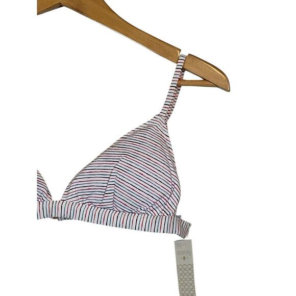Eberjey Women Taylor Lines Bikini Top Size M Multicolor Pinstriped Swimwear NWT - Picture 5 of 9
